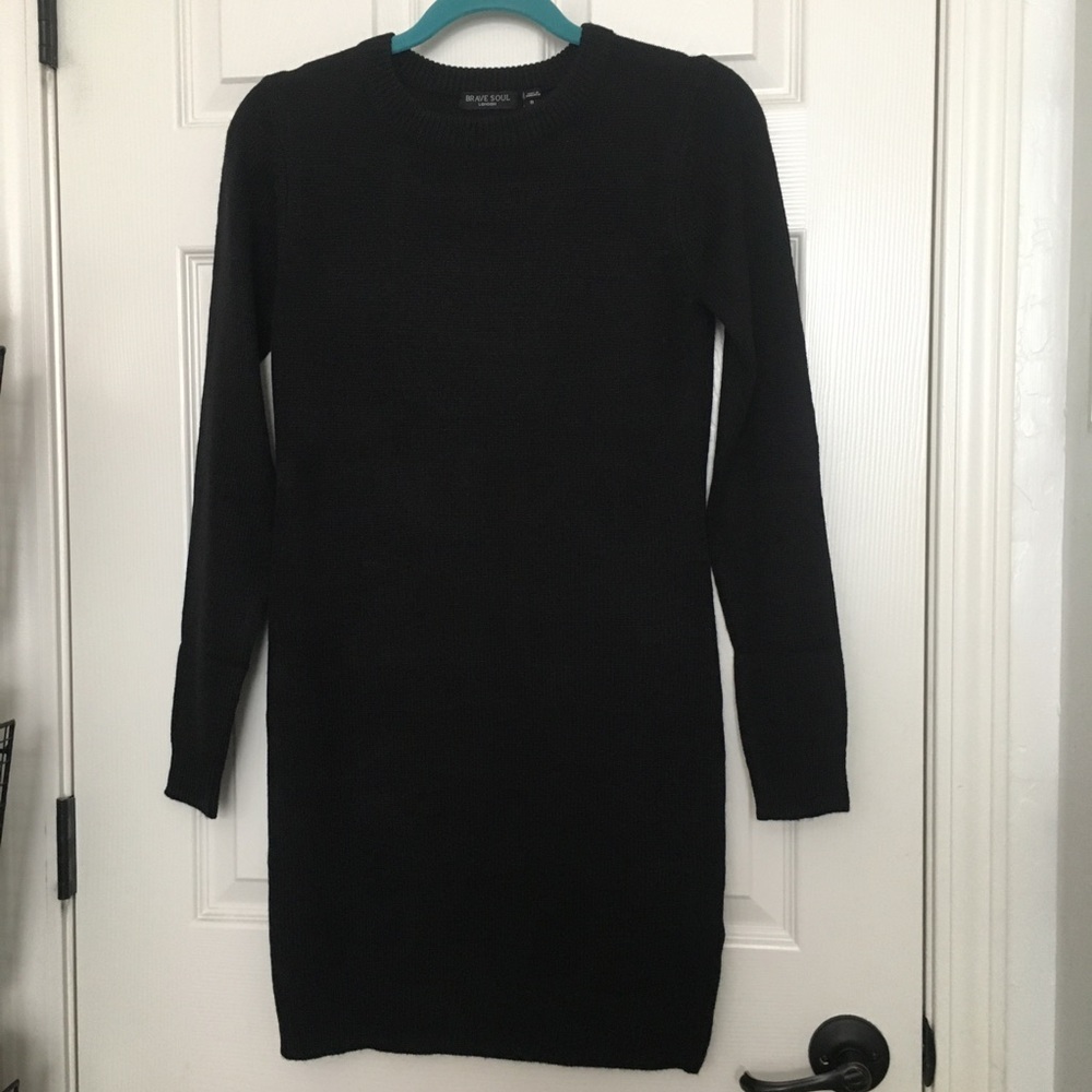 Black Bodycon Sweater Dress
